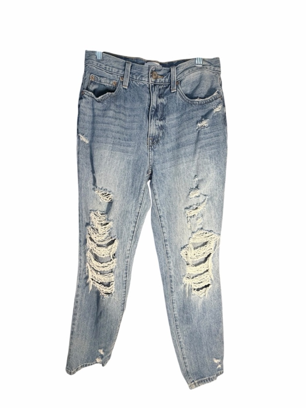 Pistola High Rise Relaxed Distressed Light Blue Denim Jeans Sz 26